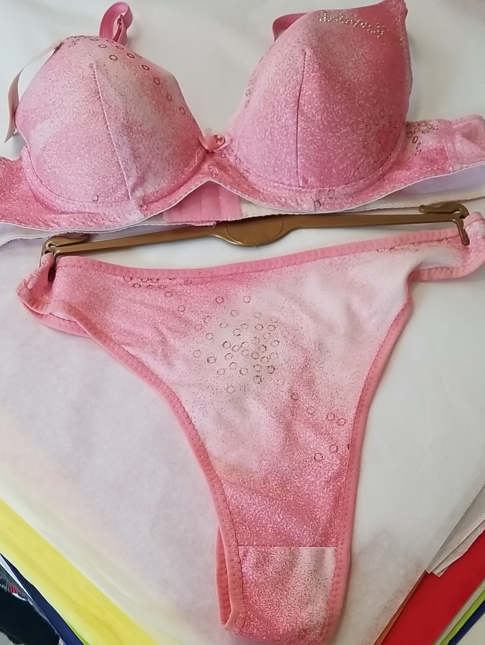 H&N Bra and Thong Set XLarge Pink NWT